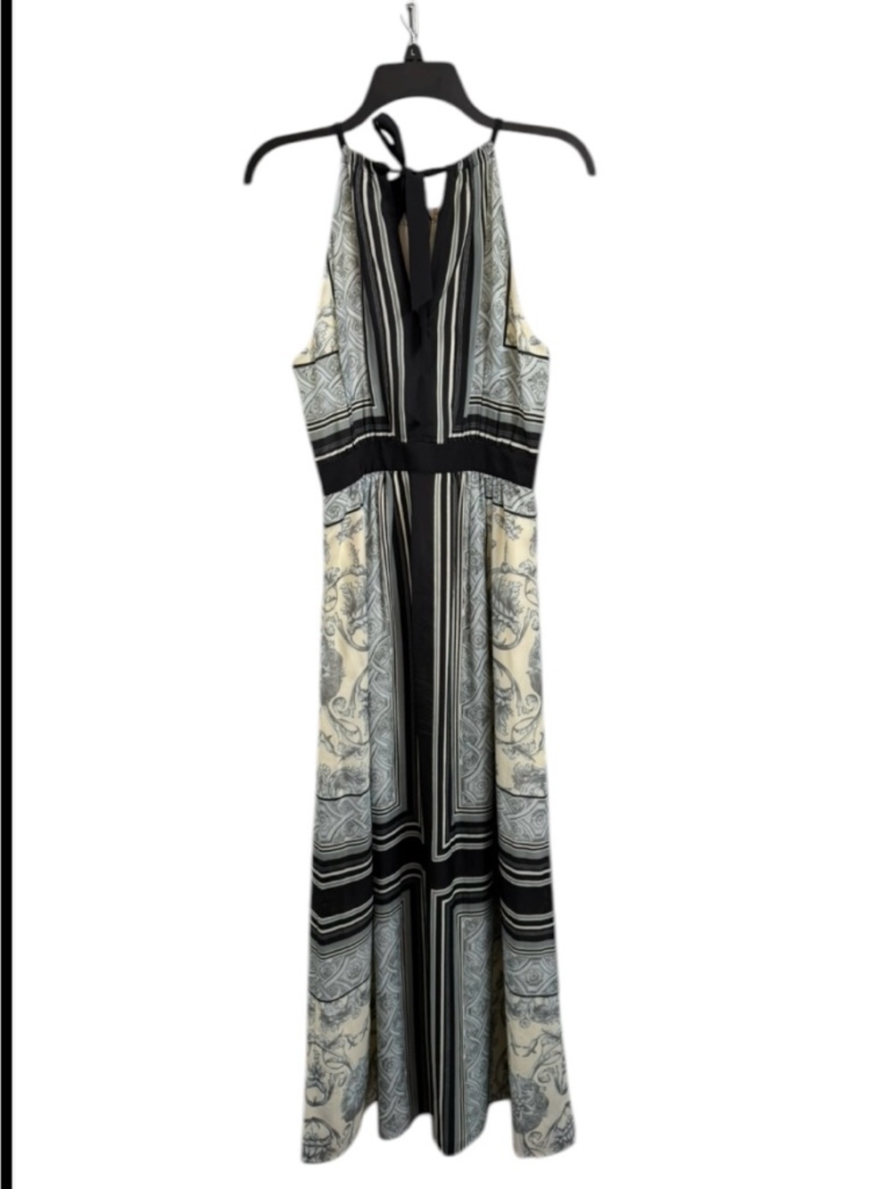 Vince Camuto Black Gray Cream Maxi Dress Sz(4) - Picture 2 of 4